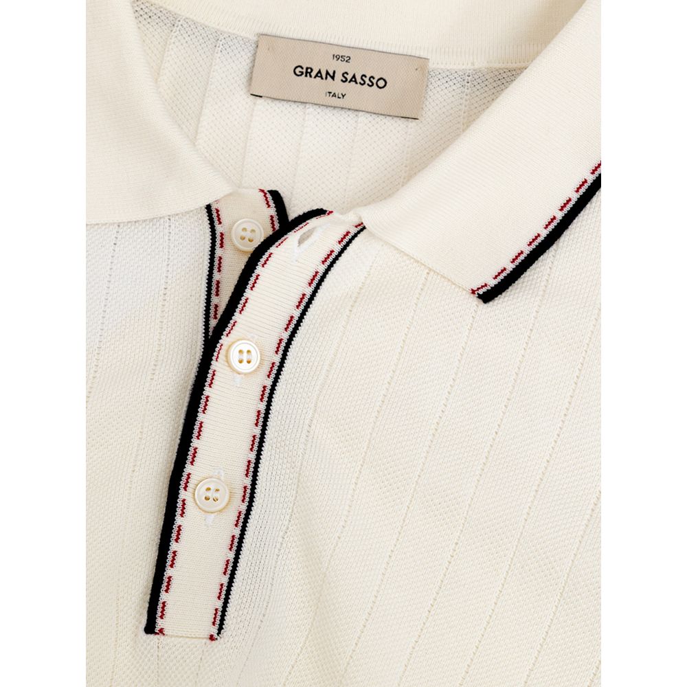 Gran Sasso White Cotton Polo Shirt