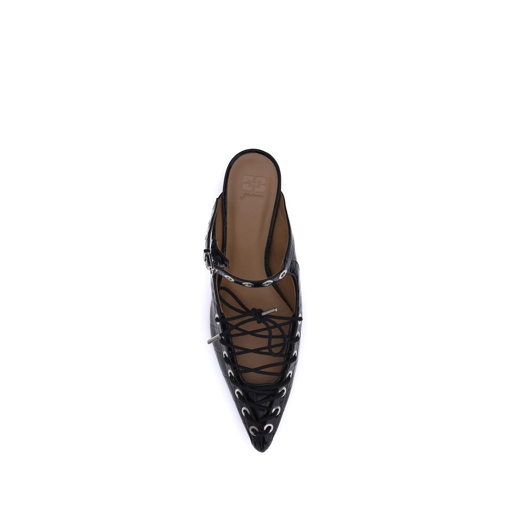 Ganni Oleatex laced Mules
