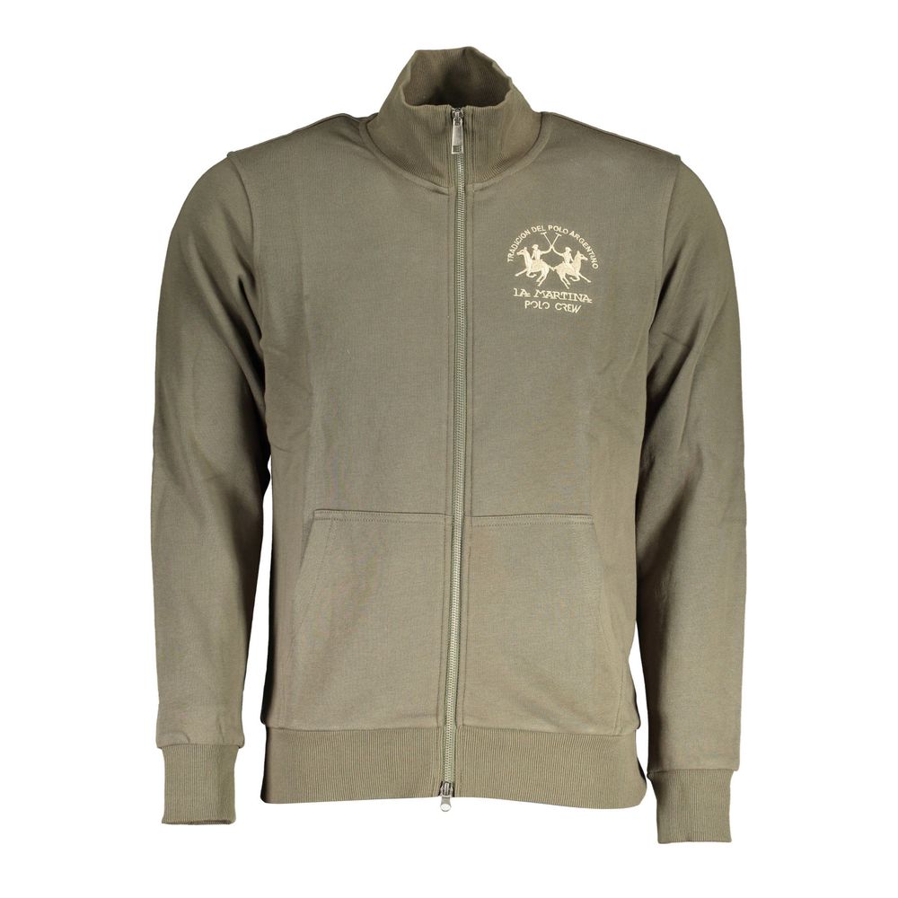 La Martina Green Cotton Sweater