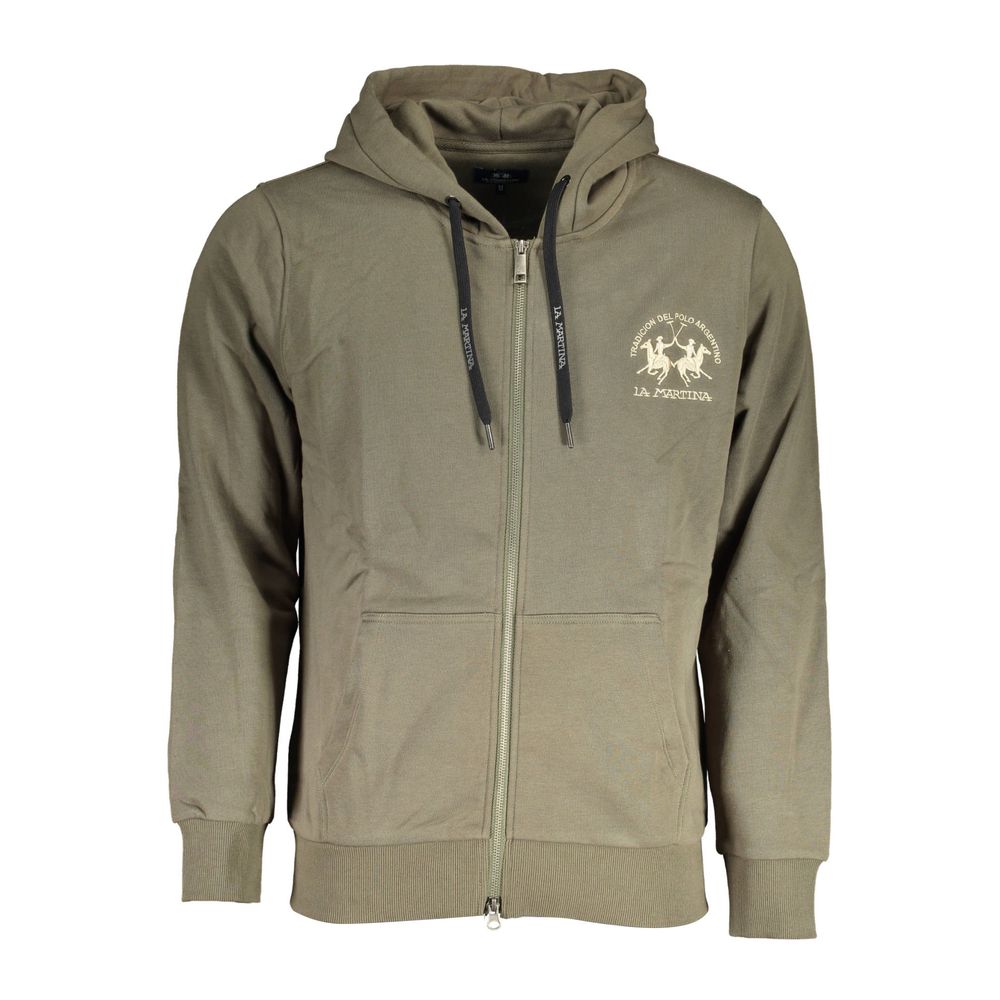 La Martina Green Cotton Sweater