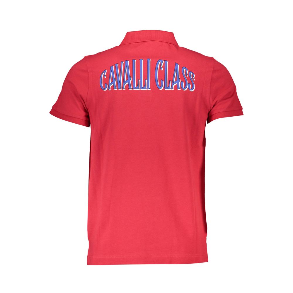 Cavalli Class Rdeča bombažna polo majica