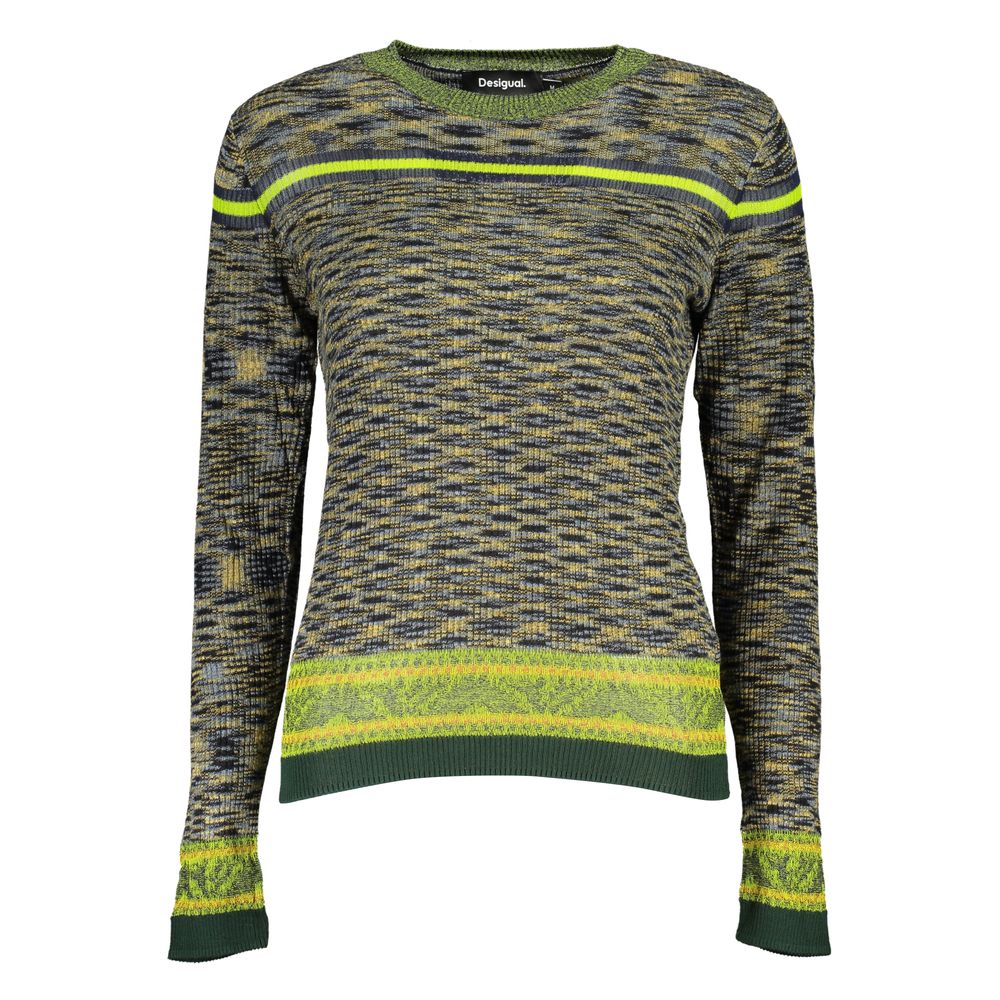 Desigual Green Cotton Sweater