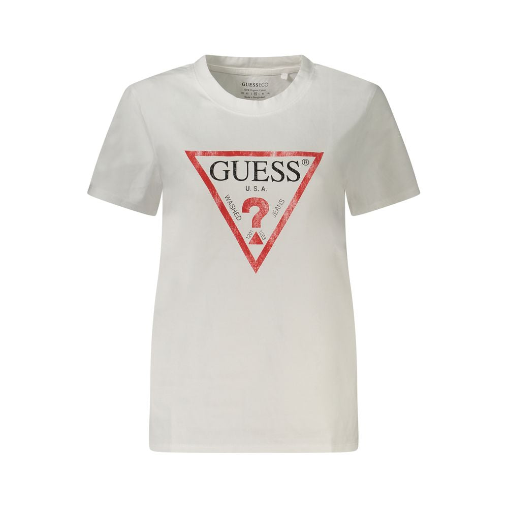 Guess Jeans White Cotton Tops & T-Shirt
