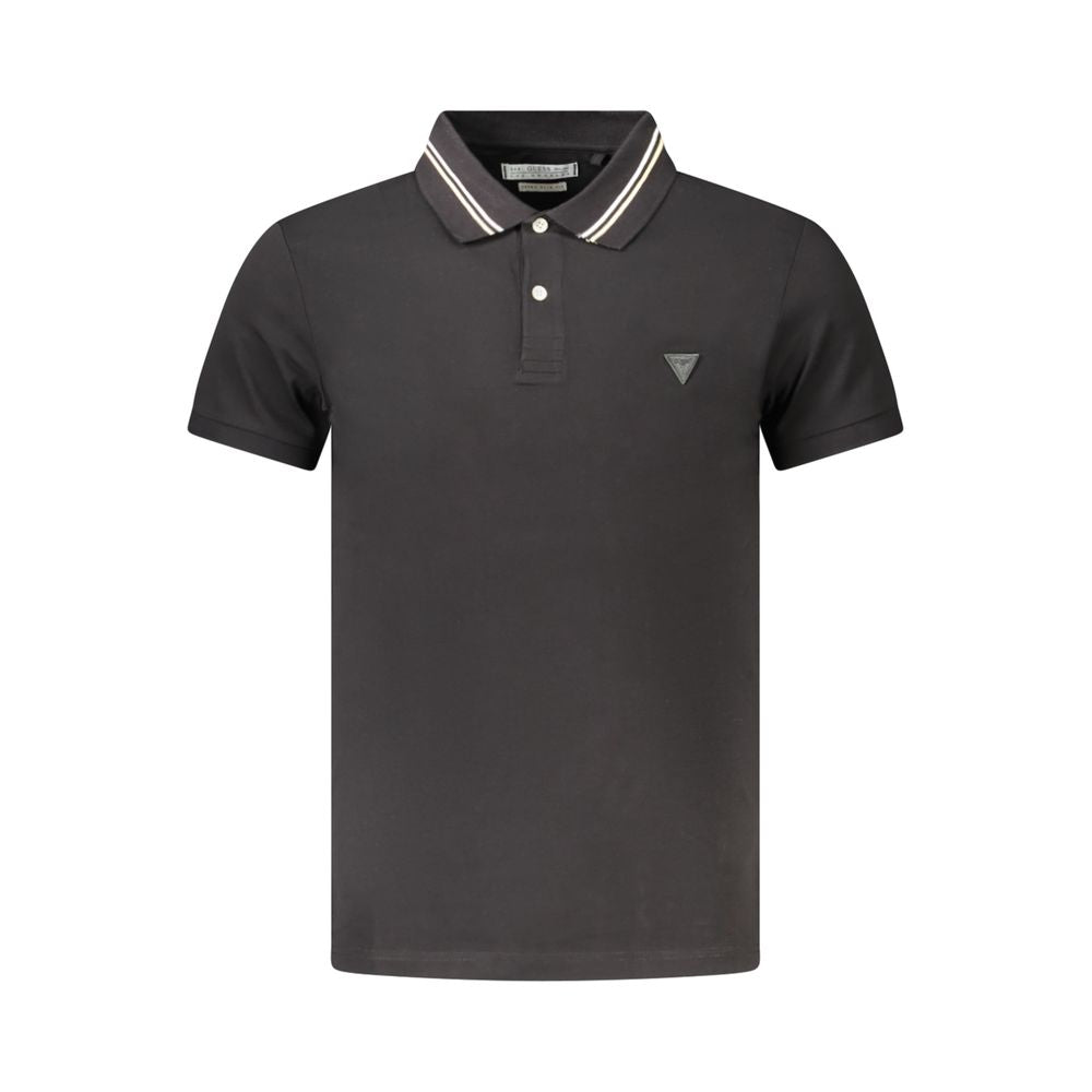 Guess Jeans Black Cotton Polo Shirt