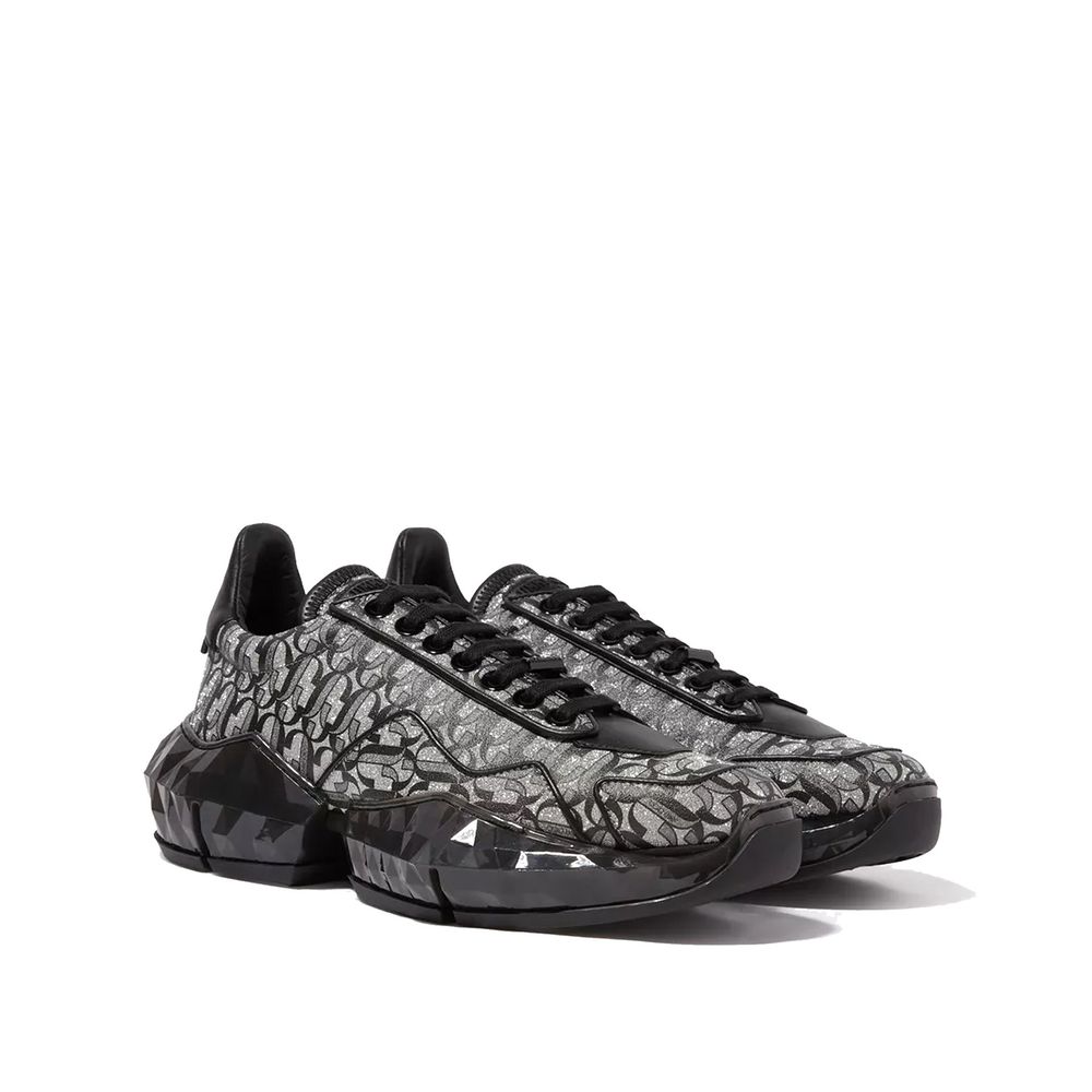 Jimmy Choo Diamond JC Monogram Glitter Leather Sneakers