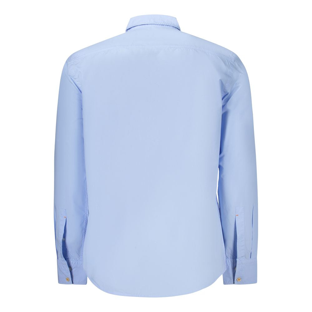 Hugo Boss Blue Cotton Men Shirt