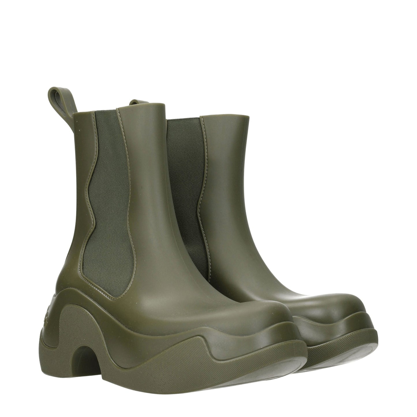 XOCOI Green Pvc Ankle Boots