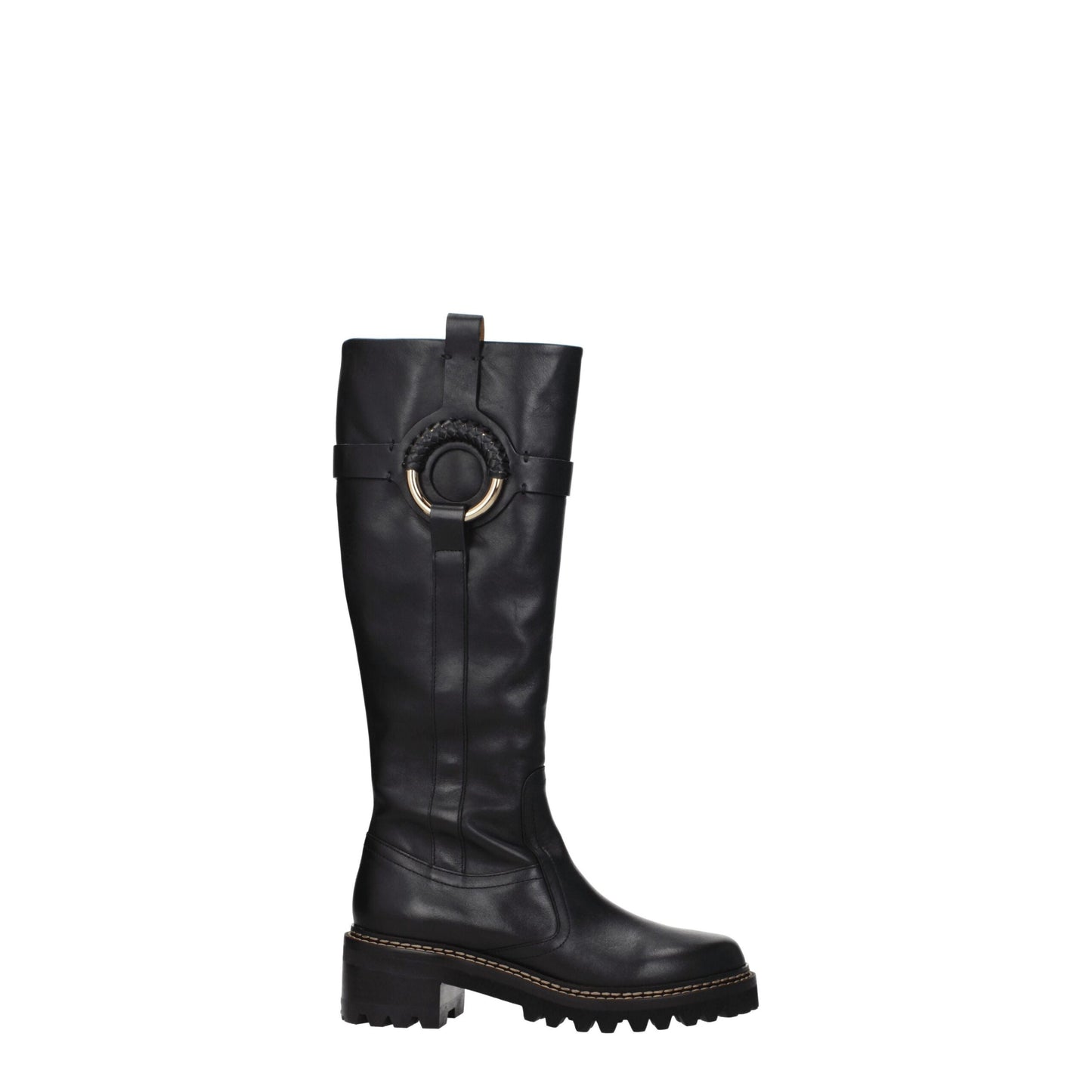 See By Chloé Black Leather Over The Knee