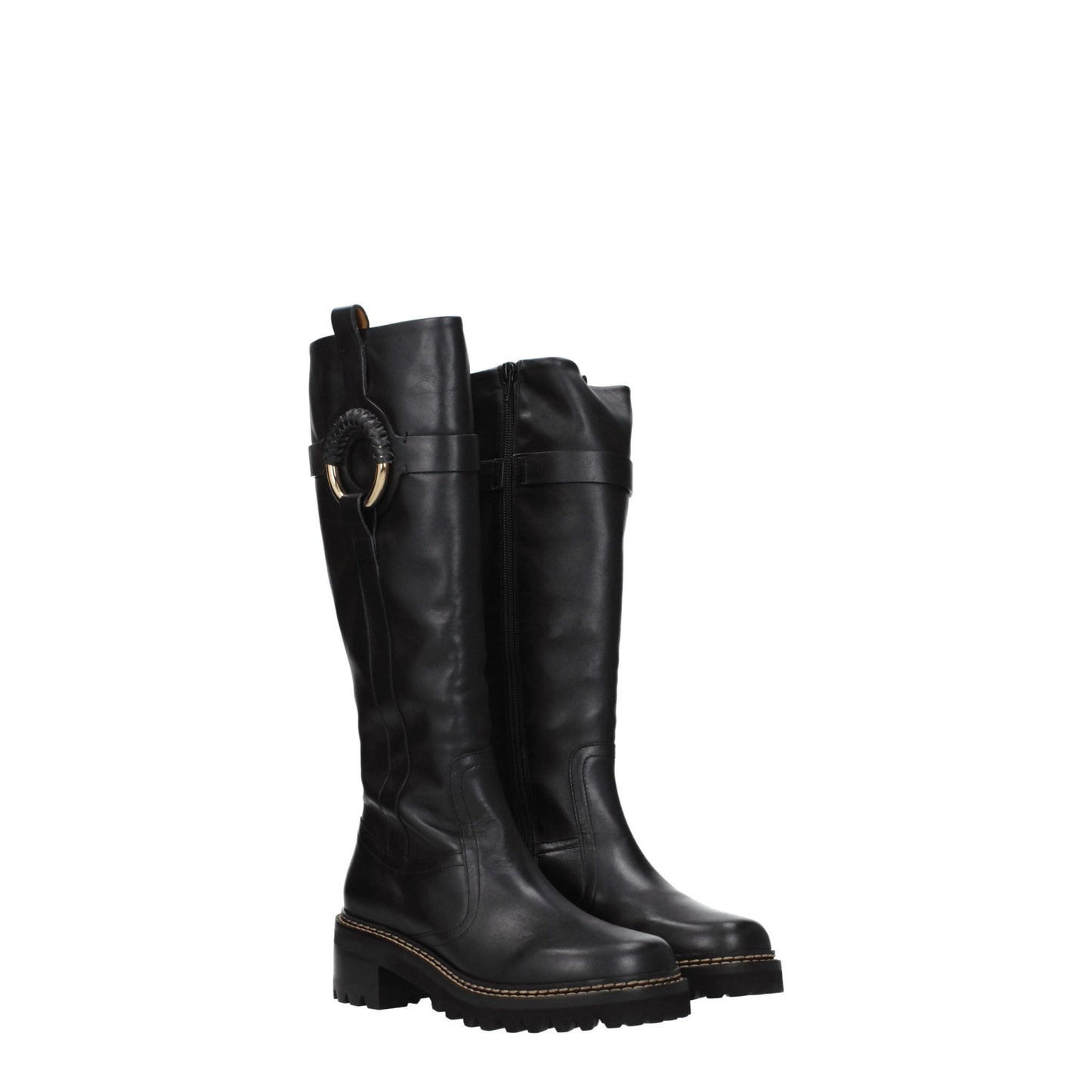 See By Chloé Black Leather Over The Knee
