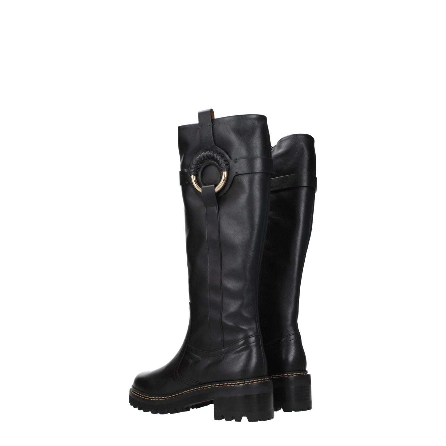 See By Chloé Black Leather Over The Knee