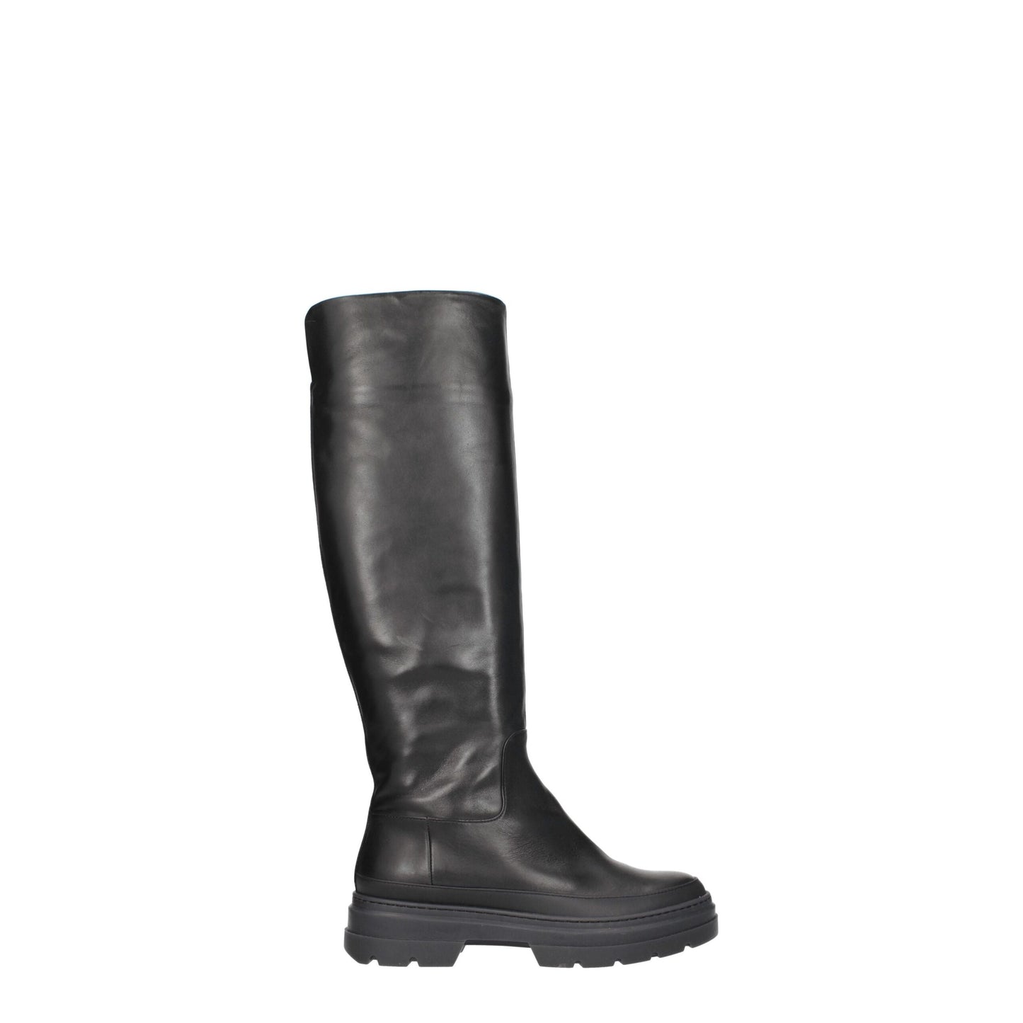 Max Mara Black Leather Over The Knee