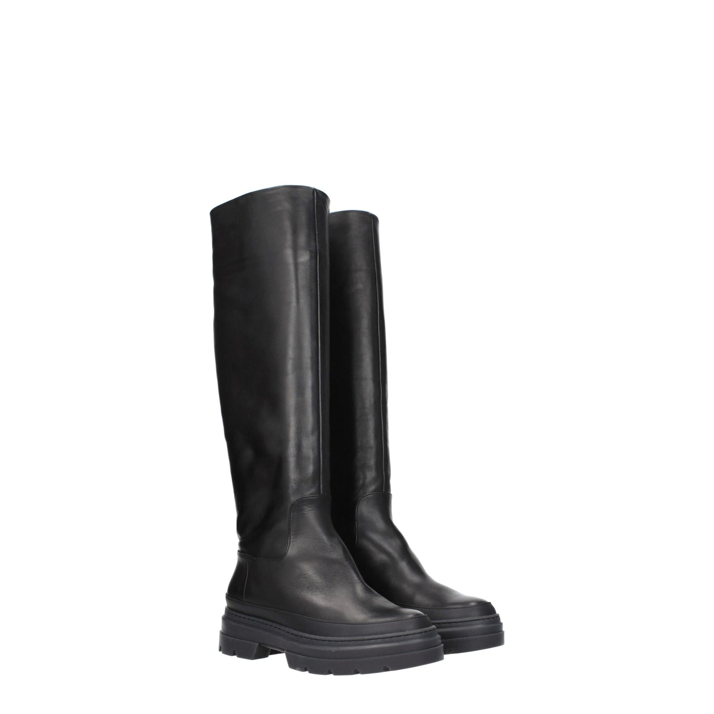 Max Mara Black Leather Over The Knee