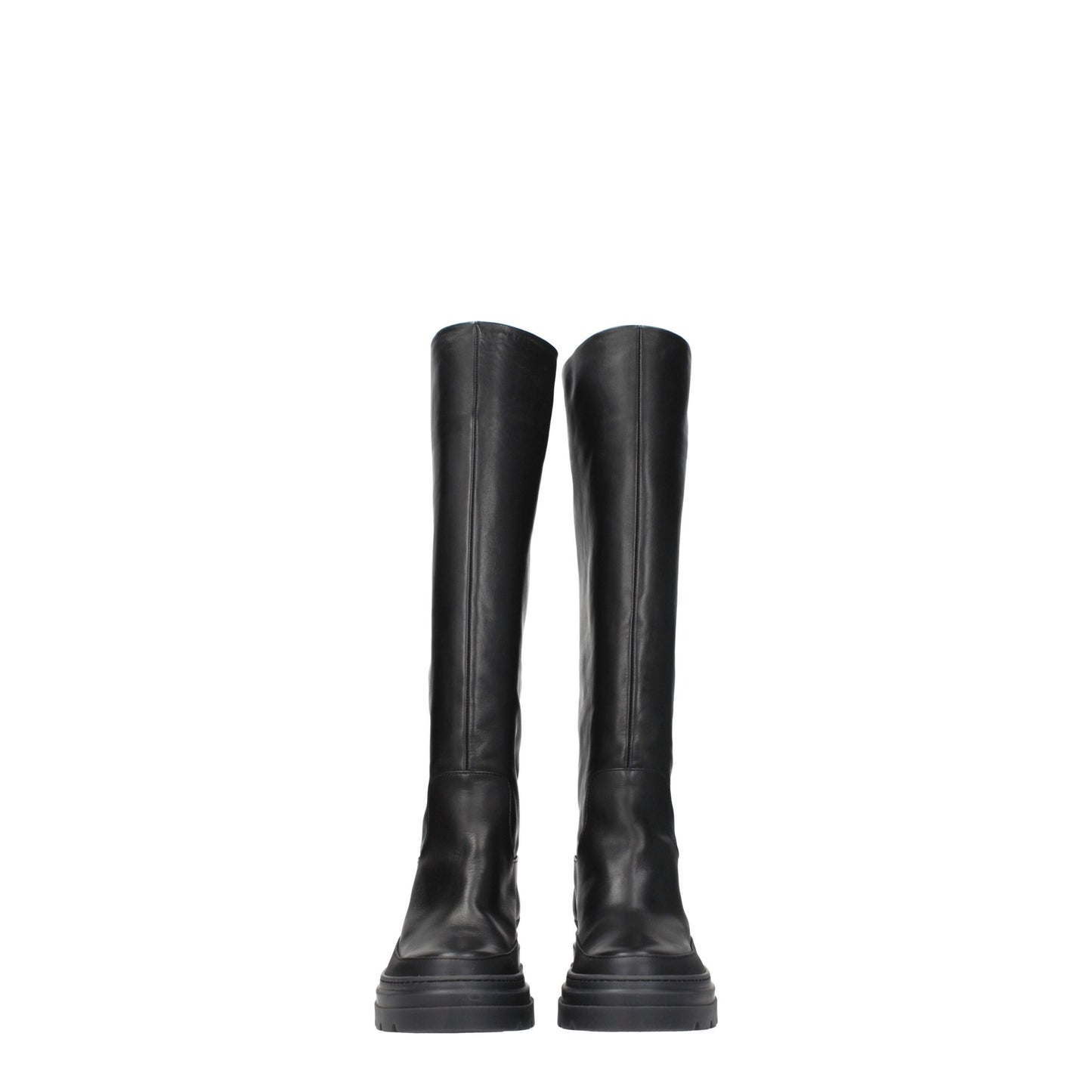 Max Mara Black Leather Over The Knee