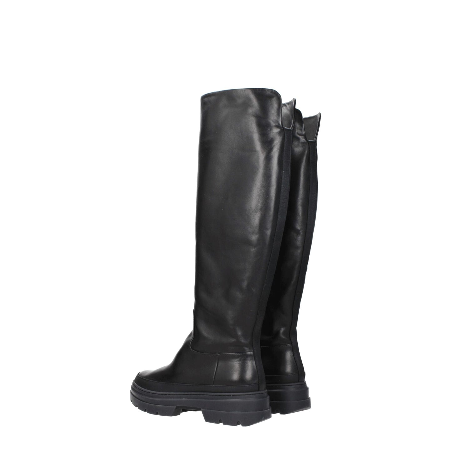 Max Mara Black Leather Over The Knee