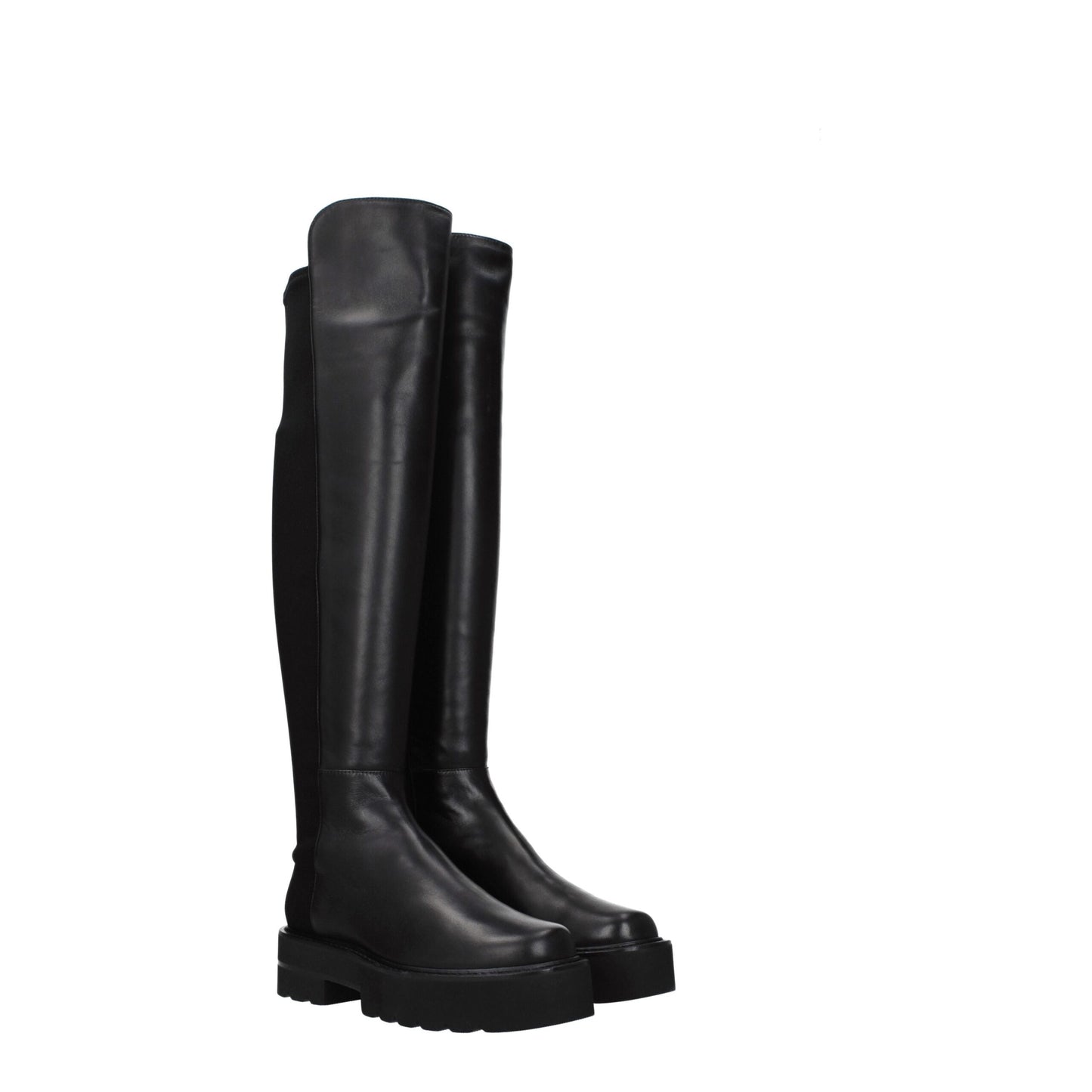 Stuart Weitzman Black Leather Over The Knee