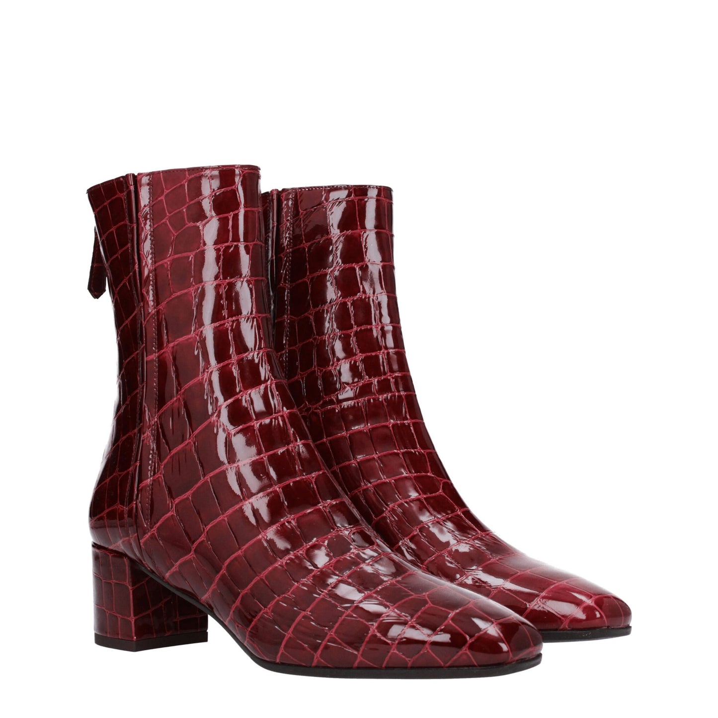 Aquazzura Red Leather Ankle Boots