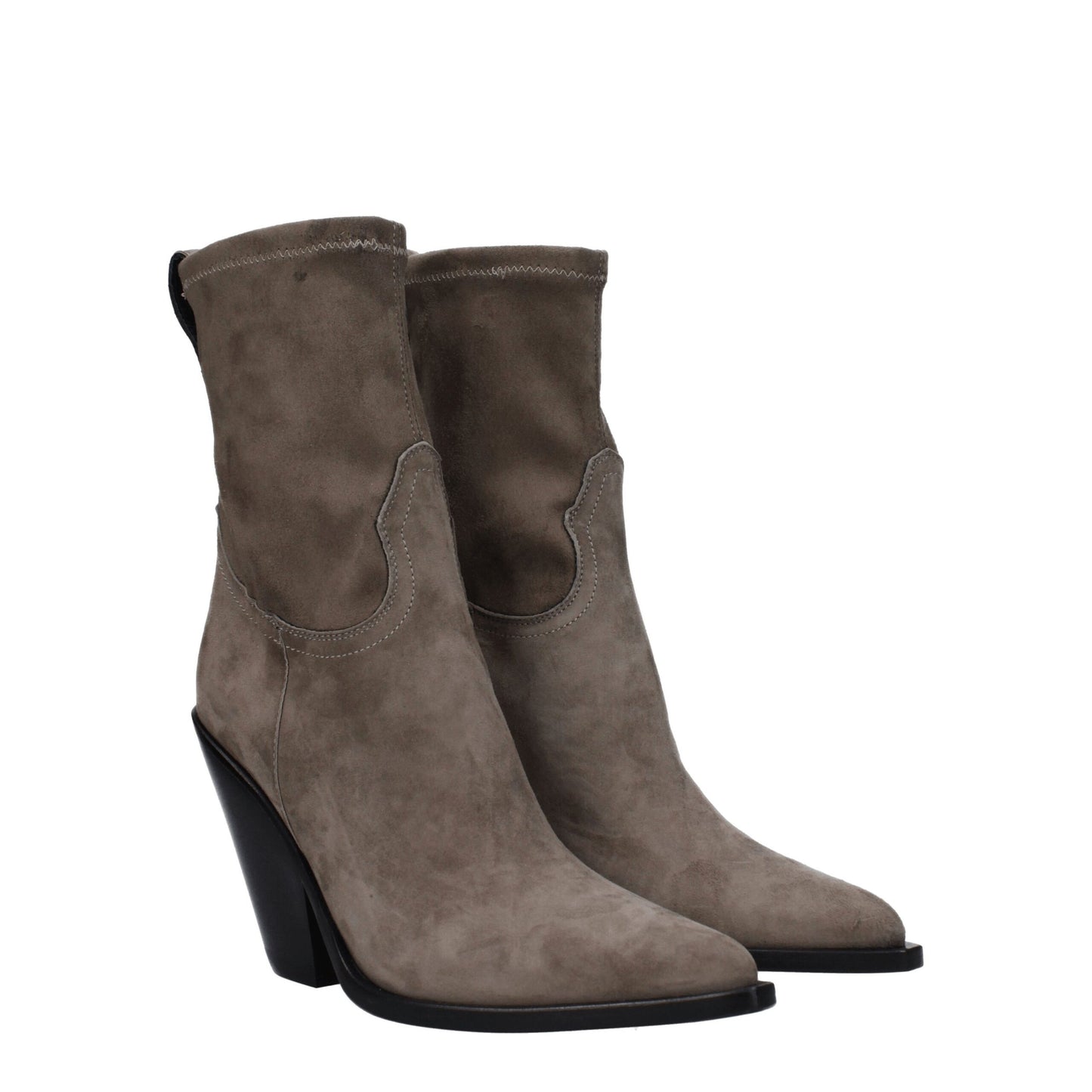 Sonora Gray Leather Ankle Boots