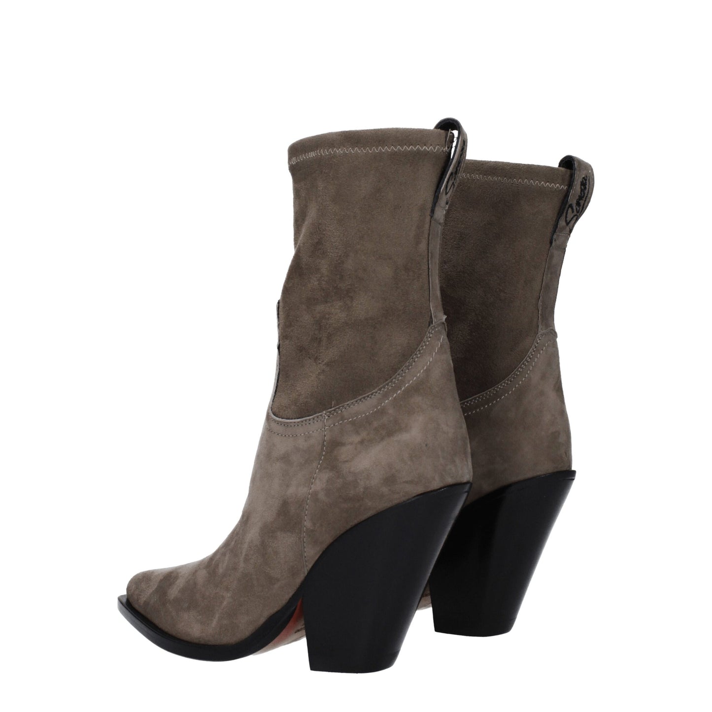 Sonora Gray Leather Ankle Boots