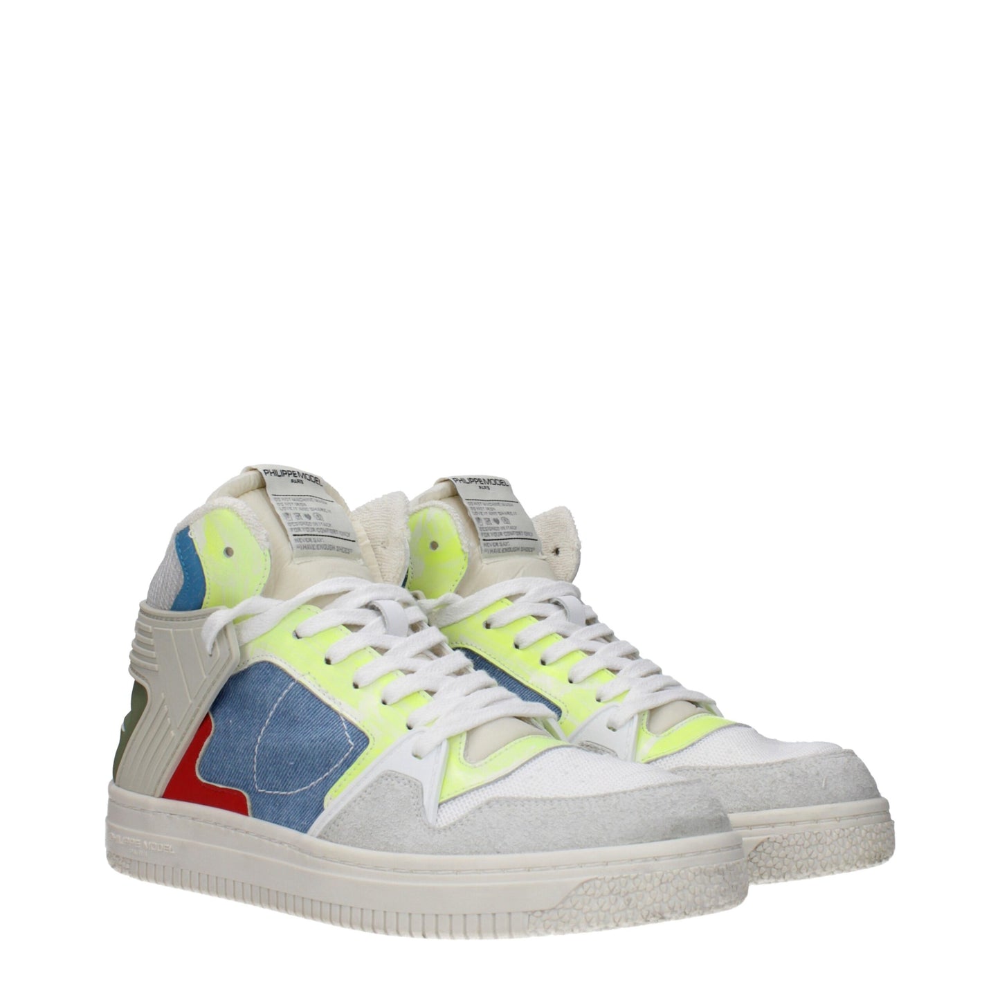 Philippe Model White Fabric Sneakers
