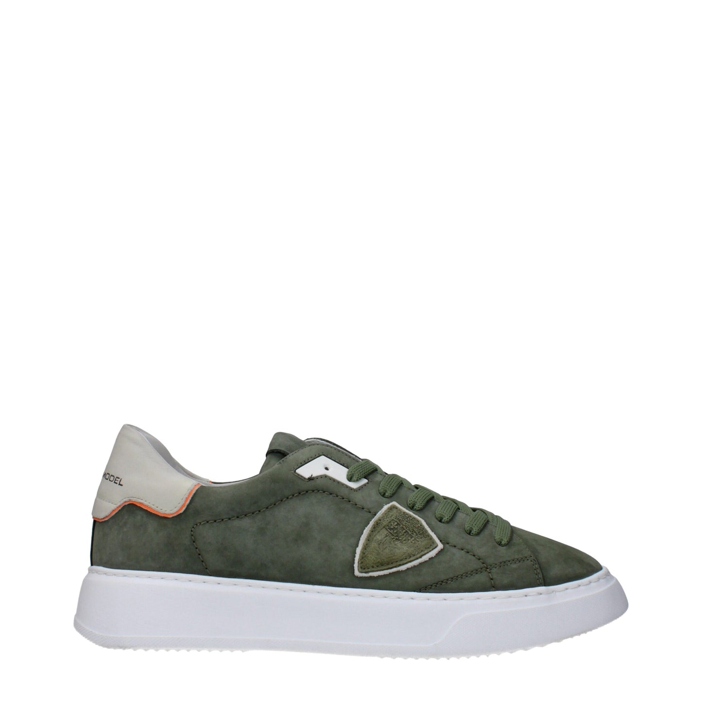 Philippe Model Green Leather Sneakers