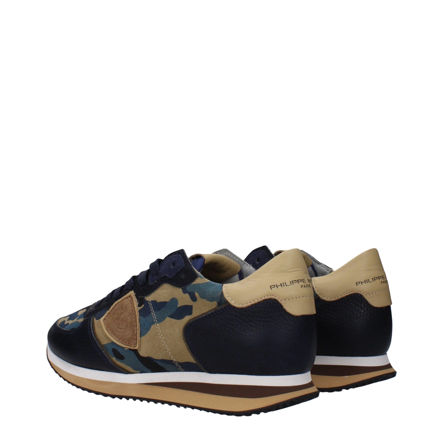 Philippe Model Blue Leather Sneakers