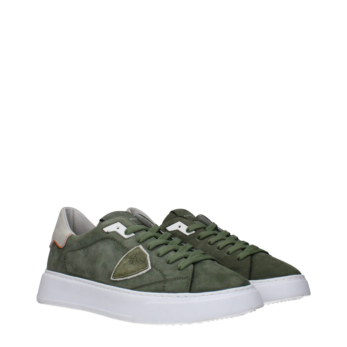Philippe Model Green Leather Sneakers