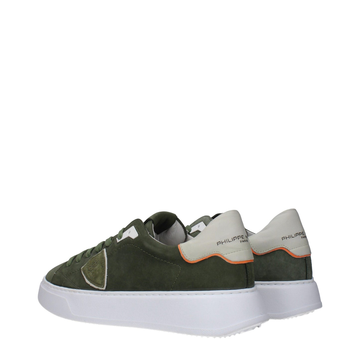 Philippe Model Green Leather Sneakers