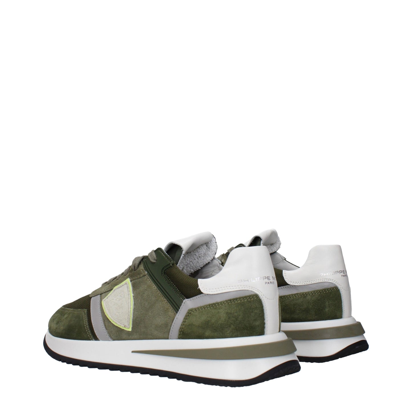 Philippe Model Green Leather Sneakers