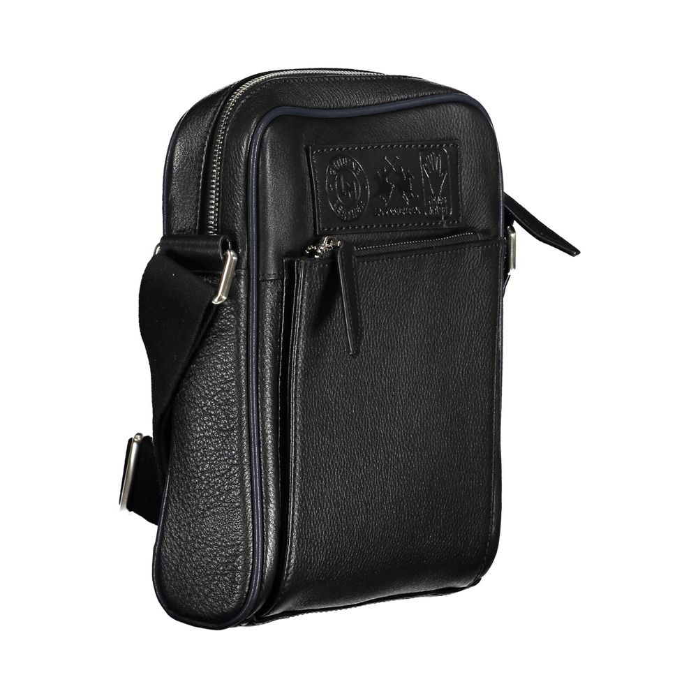 La Martina Black Leather Shoulder Bag