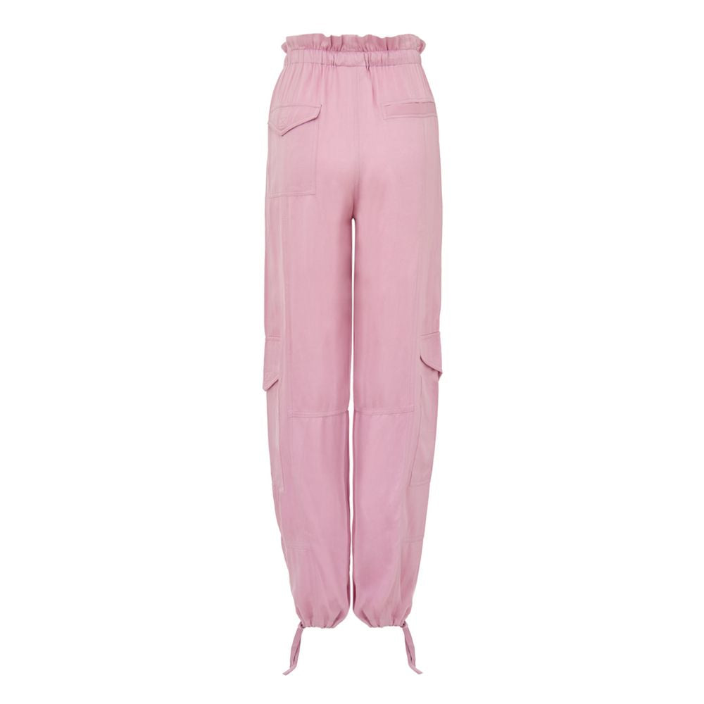 Ganni Pink Satin Cargo Pant