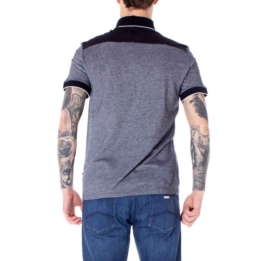 Armani Exchange Modra bombažna polo majica