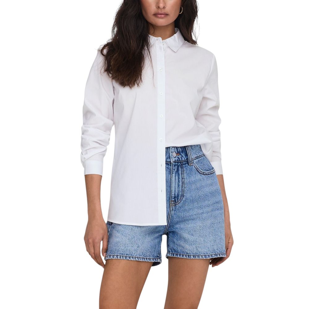 Jacqueline De Yong Blue Cotton Shirt
