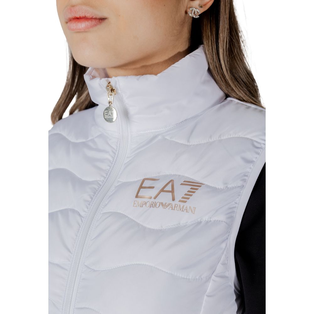 EA7 Emporio Armani White Polyester Sleveless Jacket