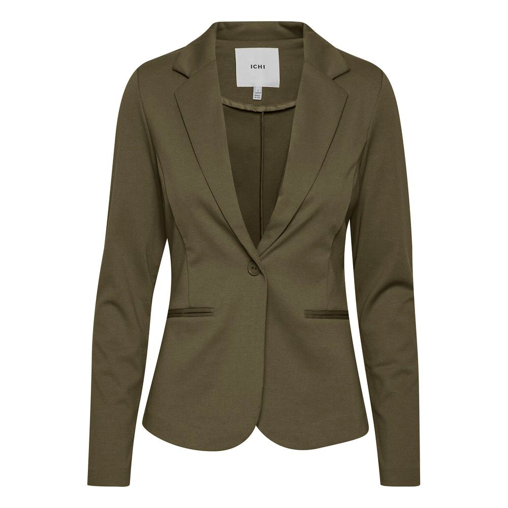 ICHI Green Polyester Blazer