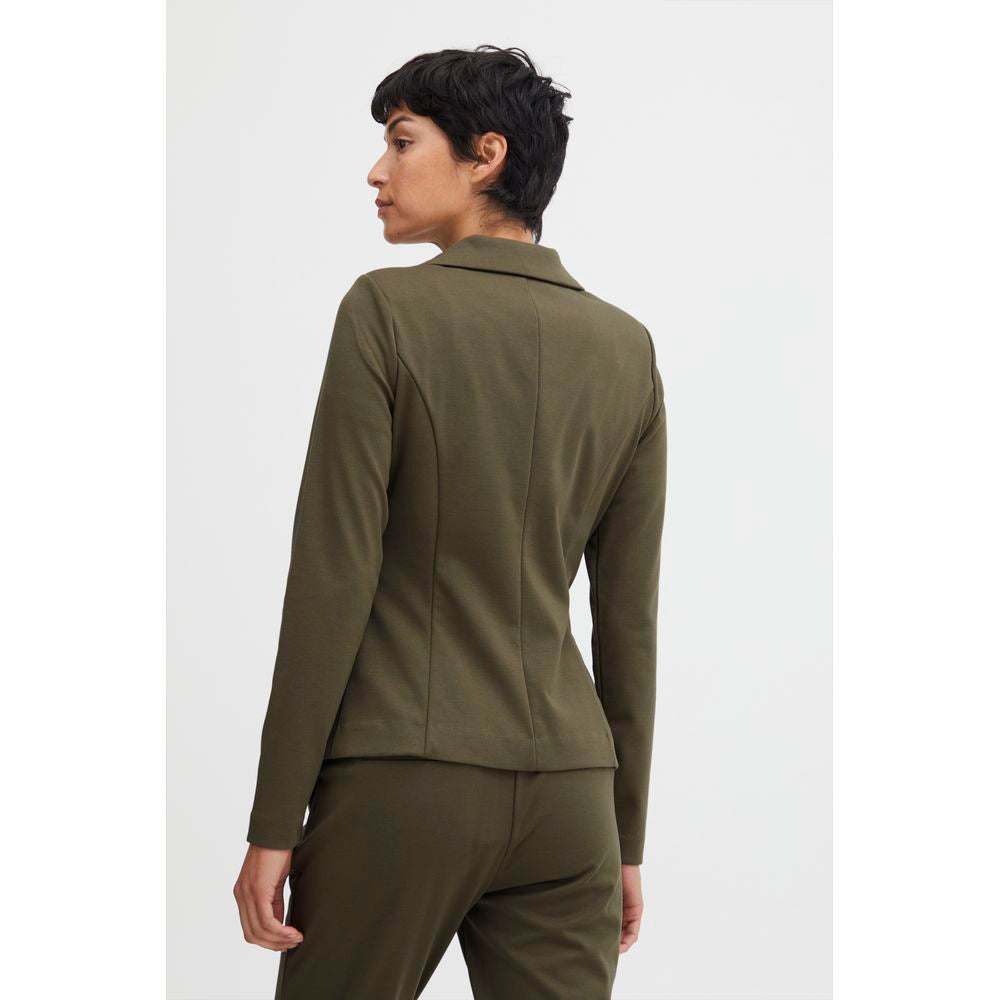 ICHI Green Polyester Blazer