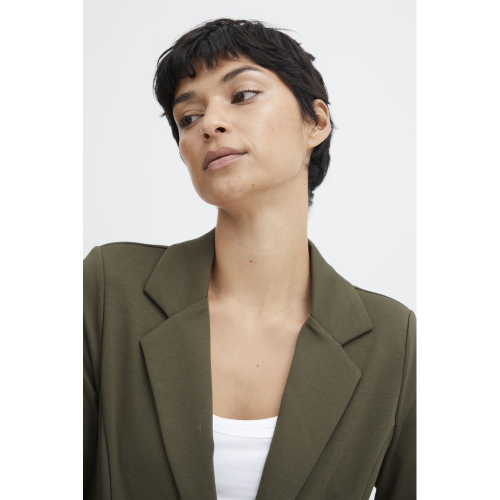 ICHI Green Polyester Blazer