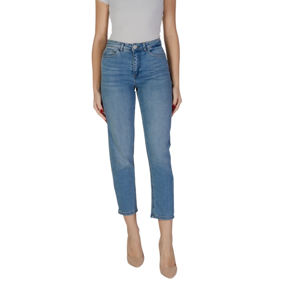ICHI Light Blue Cotton Mom Jean