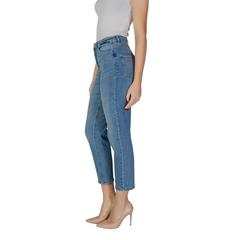 ICHI Light Blue Cotton Mom Jean