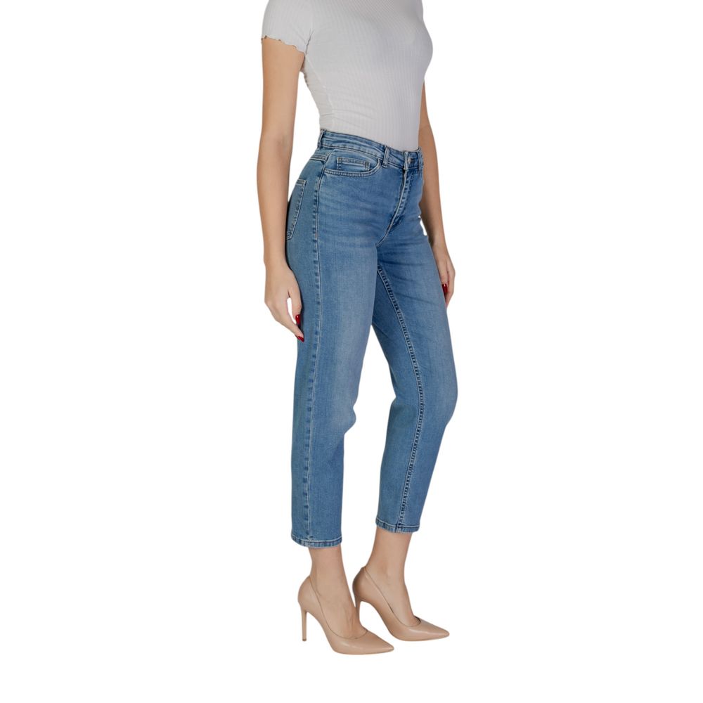 ICHI Light Blue Cotton Mom Jean