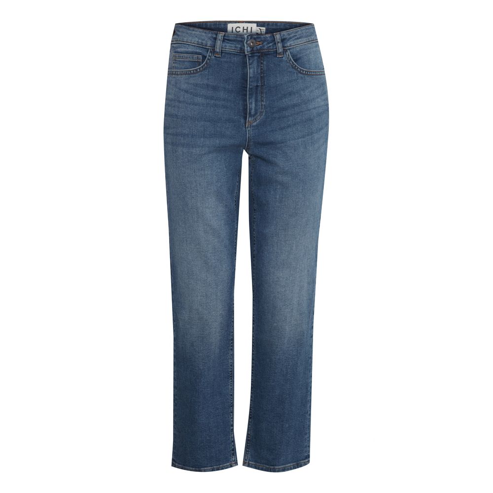 ICHI Blue Cotton Mom Jean