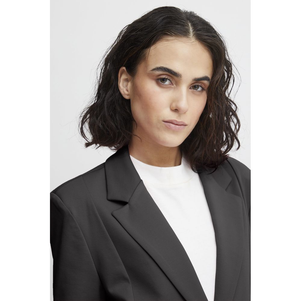 ICHI Black Recycled Polyester Blazer