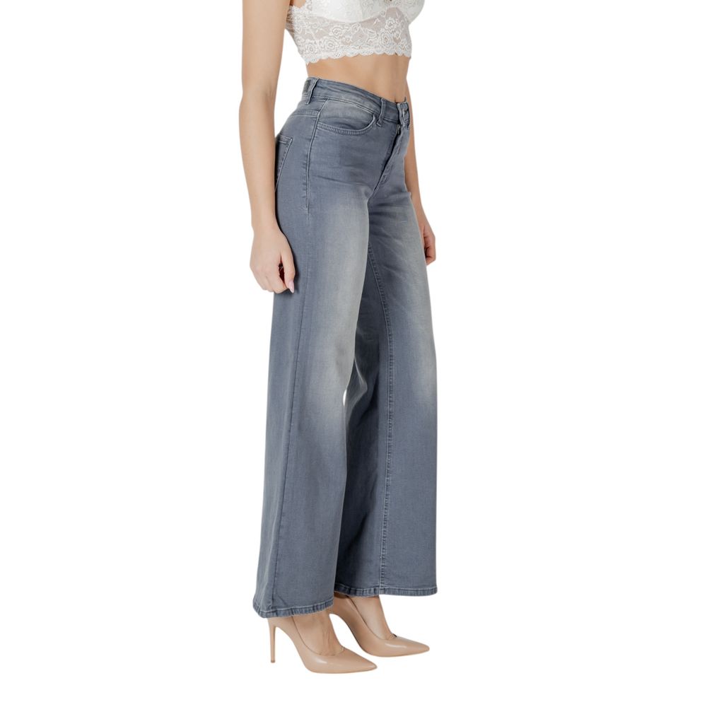 ICHI Gray Cotton Bootcut Jean