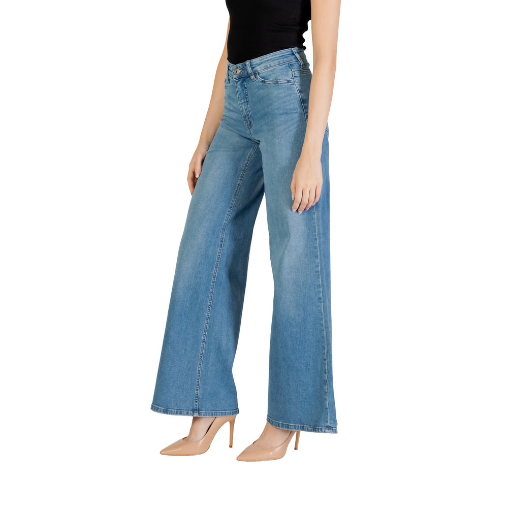 ICHI Light Blue Cotton Bootcut Jean