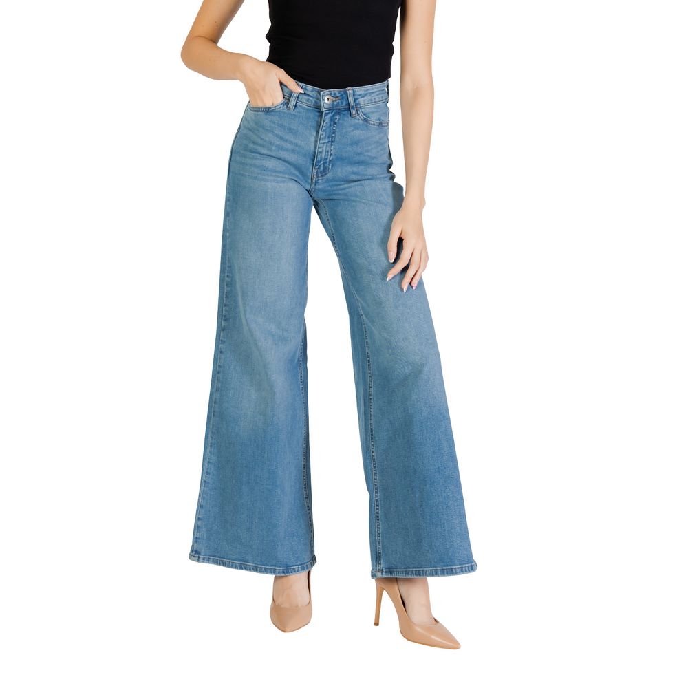 ICHI Light Blue Cotton Bootcut Jean