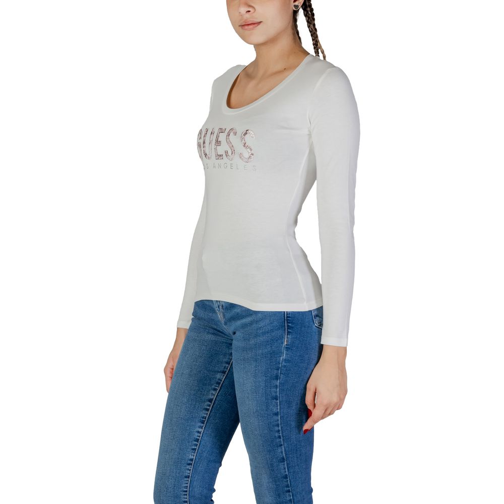 Guess White Cotton Long Sleeve