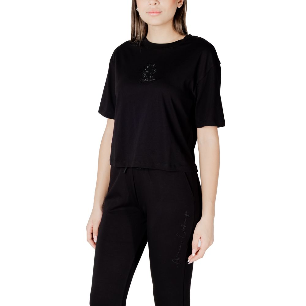 Armani Exchange Črna bombažna majica