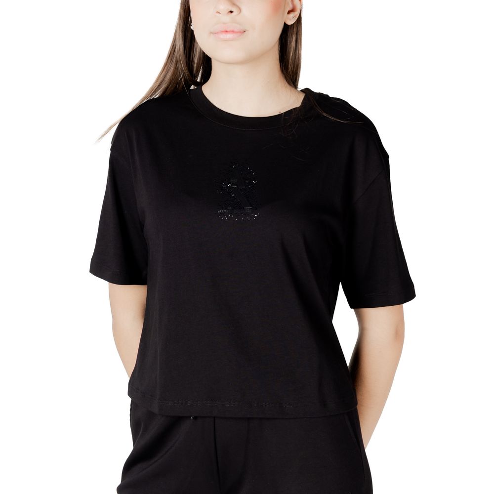 Armani Exchange Črna bombažna majica