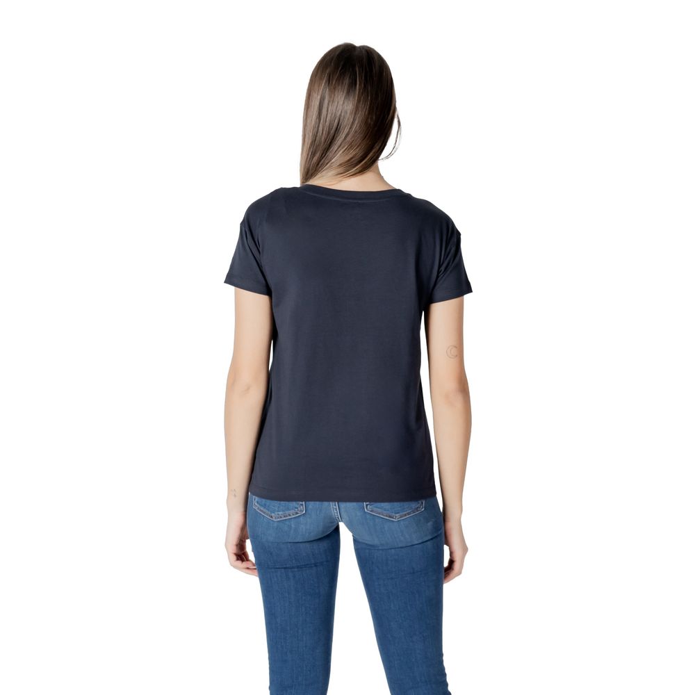 Armani Exchange Modra bombažna majica