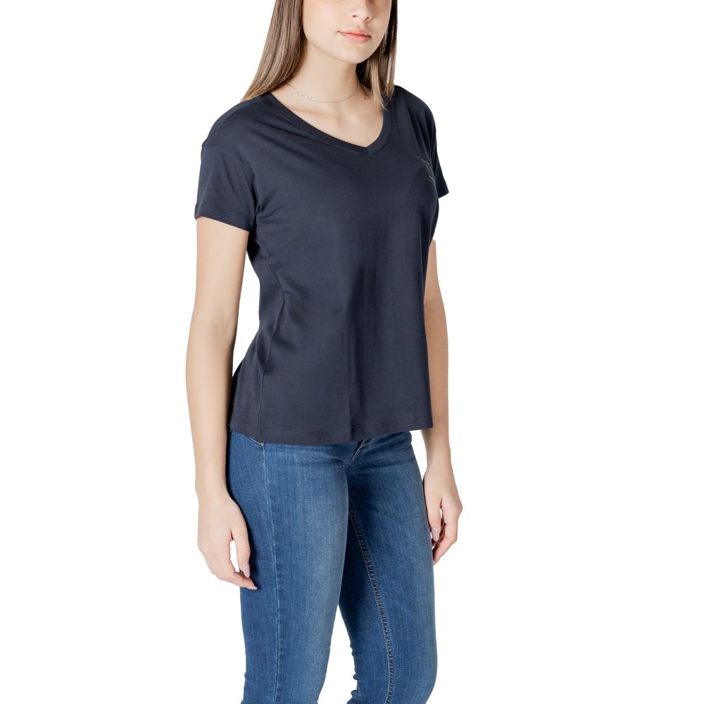 Armani Exchange Modra bombažna majica