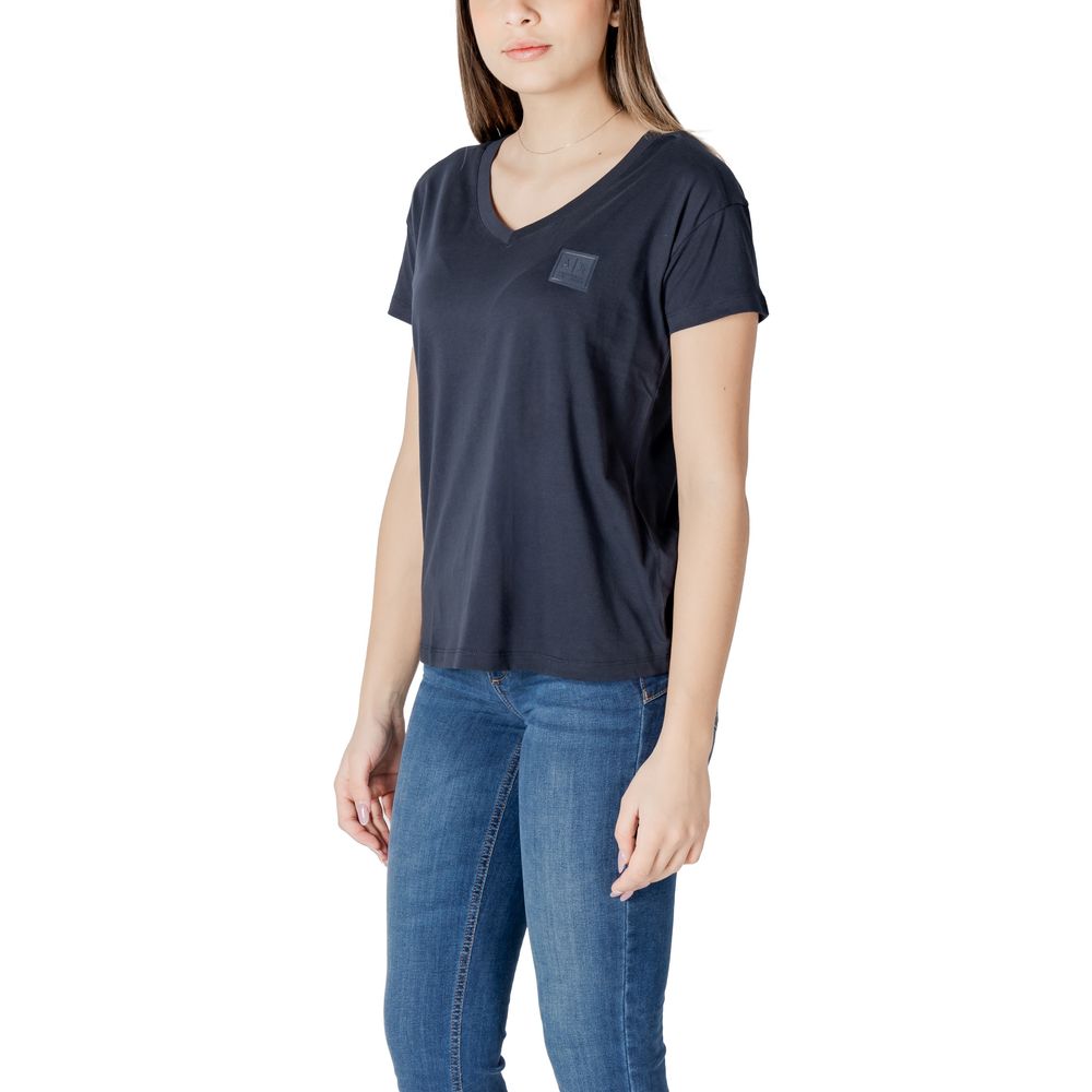 Armani Exchange Modra bombažna majica